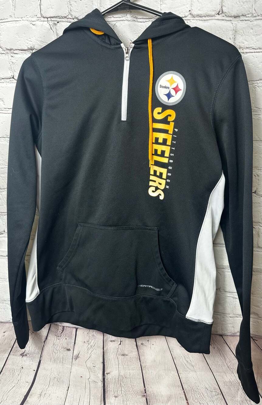 Majestic Pittsburgh Steelers ThermaBase Quarter Zip Hoodie Size M